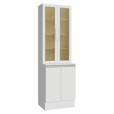 Imagem de Kit Balcão + Cristaleira 60 Cm Smart Madesa Branco