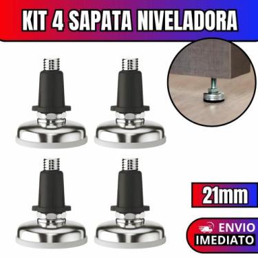 Imagem de Kit 4 Sapata Niveladora Pé Nivelador Base Pezinho Para Móveis Com Buch