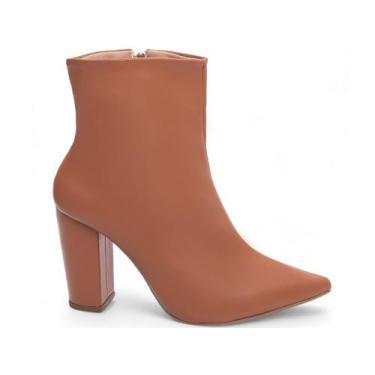 Imagem de Bota Feminina Caramelo Elegante com Salto Conforto Estilosa - Torricel