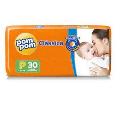 Imagem de Fralda Infantil Pompom Clássica Jumbo P C/30 - Pom Pom