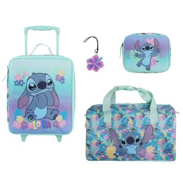 Imagem de Bioworld Disney's Stitch Conjunto de bagagem de mão infantil de 35,5 cm com 4 peças