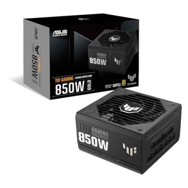 Imagem de ASUS TUF Gaming Ouro 850W (850 Watt, compatível com ATX 3.0, fonte de alimentação totalmente modular, 80+ ouro, componentes de nível militar, rolamento de esferas duplo, ventilador de tecnologia