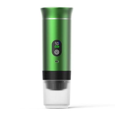 Imagem de Cafeteira elétrica portátil, display digital, compatível com cápsulas de café, máquina de café recarregável para viagens, acampamento, trailer, casa, escritório (verde)