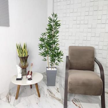 Imagem de Bambu Artificial Mosso 150cm Grande Pedras Vaso Decorativo(Rattan Cinza)