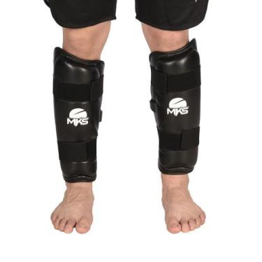 Imagem de Caneleira Kickboxing MKS em PU, Preto, G