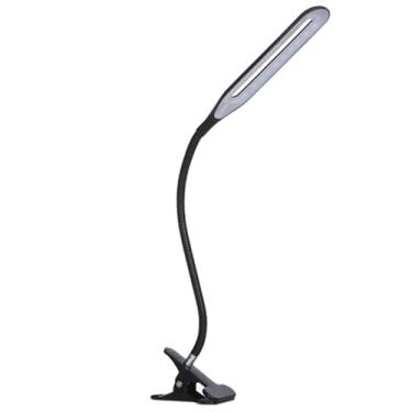 Imagem de Luminária Abajur de Mesa Led Touch com Presilha Garra Clip On para Leitura Trabalho Estudo (Preto)