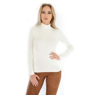 Imagem de Blusa Cacharrel Feminina Tricô Marca Livora Modal Gola Alta, Único, Br