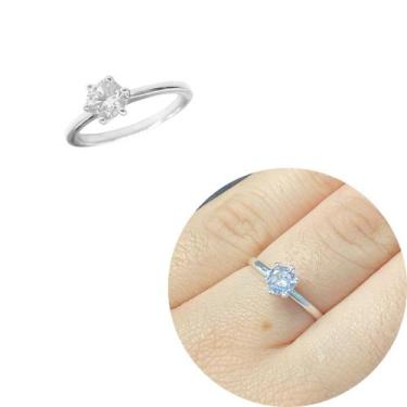 Imagem de Anel Solitário Prata 925 Legítima Feminino Namoro - Morganitte, 18