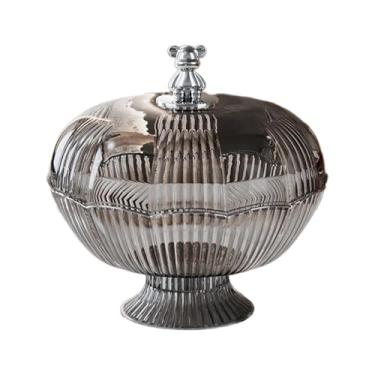 Imagem de Llazsybz Fruteira com Tampa de Urso E Suporte Removível para Ambiente de Escritório, Cinza