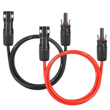 Imagem de YDDECW Cabo de extensão de painel solar – Cabo solar de 8 AWG 0,8 m, fio fotovoltaico de calibre 8 com conector à prova d'água fêmea e macho para trailer, sistemas fotovoltaicos, casa, barco, painéis