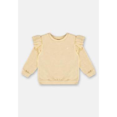 Imagem de Blusão Infantil Feminino em Moletom Felpado Up Baby, Amarelo, 10