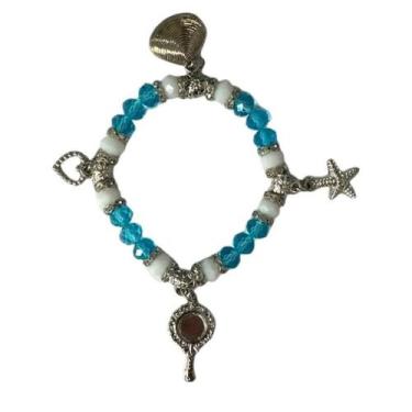 Imagem de Pulseira Iemanjá ul E Branca 8 Mm Cristal E Silicone - Meta Atacado