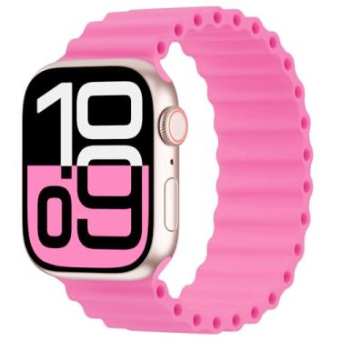 Imagem de Arctime Pulseira de silicone Ocean Solo compatível com Apple Watch Ultra/2 Series SE 10 9, 8, 7, 6, 5, 4, 3, 2 e 1 de 38 mm, 40 mm, 41 mm, 44 mm, 45 mm, 46 mm, 4, 3, 2 e 1