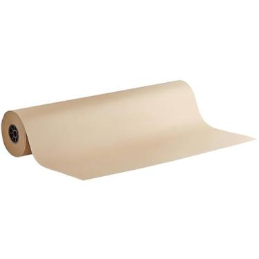 Imagem de OCS Parts Rolo de papel kraft de 91 m de largura, 18 kg, papel kraft marrom resistente para embalar caixas, mudança, envio e embalagem