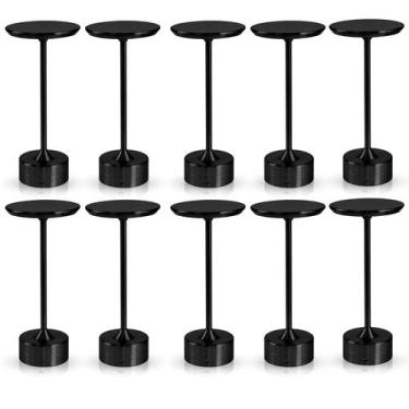 Imagem de Kit 10x Luminária de Mesa Candeeiro Led Preto Sem Fio Tutto Home Recar