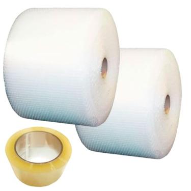 Imagem de Kit mudança proteção plastico bolha 43x100m metros grande com fita