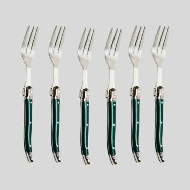 Imagem de Garfos Sobremesa Laguiole Com Estojo Talheres Premium - La Tour, Verde