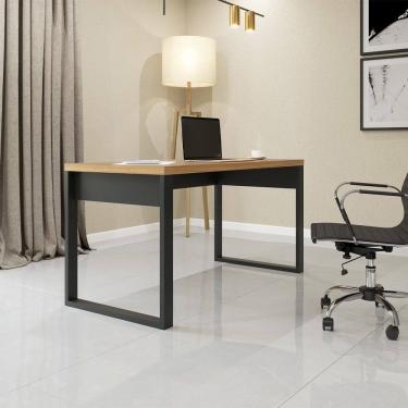 Imagem de Mesa para Escritório Estilo Industrial F20 em MDF Freijó Preto Fosco Dalla Costa