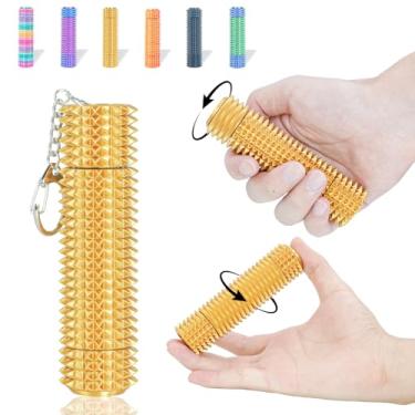 Imagem de Fidget Roller Adults Teens Sensory Little Stim Gadget for Anxiety Relief Mild Ouchie,Desk Focus Tool Portable Hand Spinner Gifts Idea White Elephant Stocking Christmas(Gold,Compact Fit)