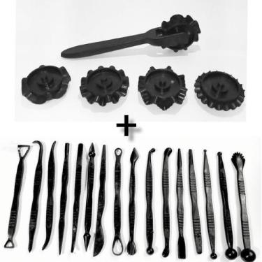 Imagem de Kit Estecas 16 Peças + Cortador Carretilha 5 em 1 - LCplastic