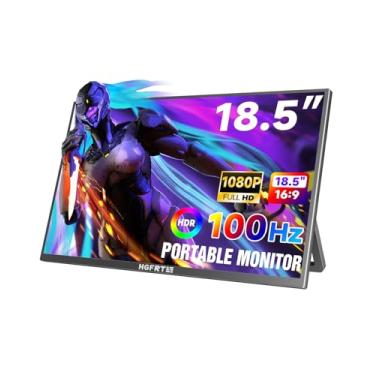 Imagem de Hgfrtee Monitor portátil grande de 47.0 cm, 1080p FHD 100Hz 120% sRGB USB-C IPS tela externa para laptop, Mac, jogos, escritório, PC, monitor de viagem com suporte e alto-falantes, montagem VESA