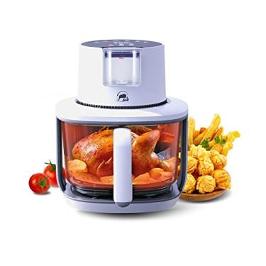 Imagem de X&E Fritadeira a ar de vidro de 4,8 L com tanque de água suculenta – Fritadeira digital 6 em 1 com tela sensível ao toque, calor preciso, cozimento visível em 360°, suco de limão e função sem óleo