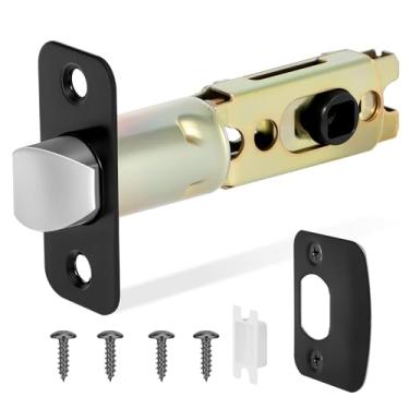 Imagem de Aesytava 1 pacote de peças de fechadura de porta preto fosco, substituição de trava de porta ajustável, peças de substituição de fechadura de porta, mecanismo de trava de porta
