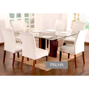 Imagem de Kit 4 Capas Para Cadeira Jantar Malha Com Elástico - FF Enxovais, palh