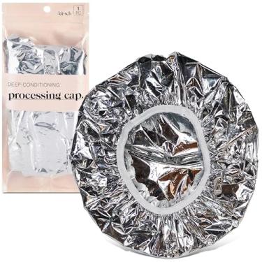 Imagem de Kitsch Tampa de processamento reutilizável Pro para cabelo, touca de condicionamento profundo, touca de coloração para cabelo, tampa térmica de alumínio prateada