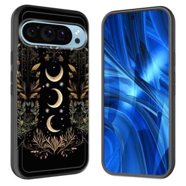 Imagem de JHYYTUJTYP Capa para Pixel 10 Pro XL, [Teste de queda de grau militar] Capa protetora resistente à prova de choque resistente para Google Pixel 10 Pro XL 6,8 polegadas 2025, lua estrela flores