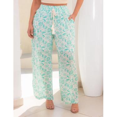 Imagem de Calça pantalona feminina indiana b8585 - Deeyaa Indiana, Verde, Unico