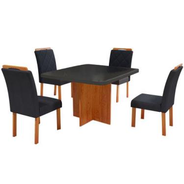 Imagem de Conjunto de Mesa Bom Pastor New Corona com 4 Cadeiras Malibu Lord, GRA