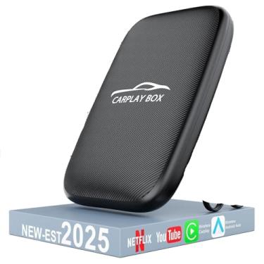 Imagem de Adaptador CarPlay 3 em 1 sem fio para Apple iPhone e adaptador automotivo Android (atualizado em 2025), caixa de vídeo para reprodução de carro, cartão TF com suporte Netflix, YouTube, para carros