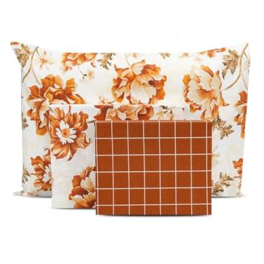 Imagem de Jogo de Lençol Solteiro 3 peças Estampado c/Ponto Palito Percal 180 fios (VILLARE - COMPOSÊ)