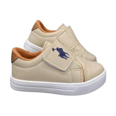 Imagem de Tênis Infantil Menino Marfim Polo Ponta Larga Conforto (BR, Criança de 4 a 8 anos, Numérico, M, 29)