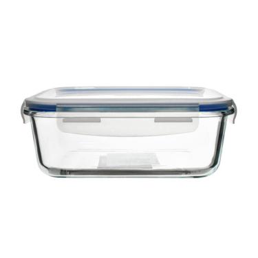 Imagem de Pote Hermético de Vidro com Travas Retangular 640ml - Vista Home