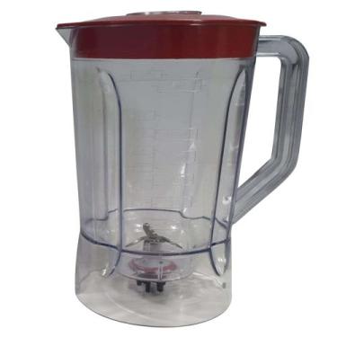 Imagem de Copo Liquidificador Mondial L1000/1200 ORIGINAL Mebrasi Com Tampa Verm