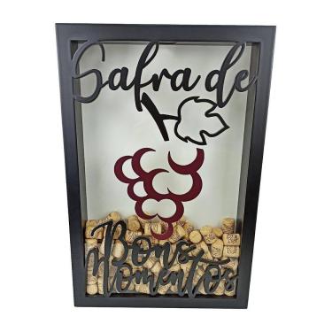 Imagem de Quadro Porta Rolhas De Vinho - Safra De Bons Momentos 150