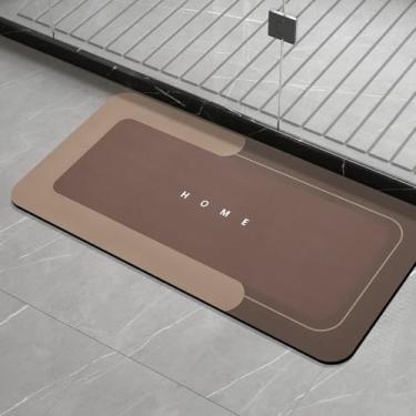 Imagem de Housego Tapete de banho absorvente tapete mágico, tapete de secagem rápida tapete de banho mágico (1 peça, 43 x 88, marrom)