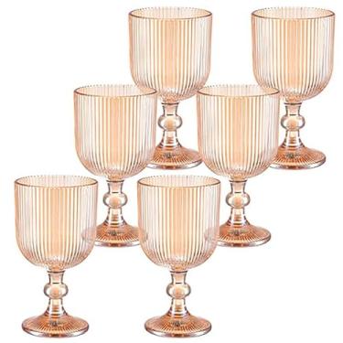 Imagem de Jogo 6 Taças Versalhes 390ml Rosa e í mbar Amarelo em Vidro - Kehome/Kit e Conjunto/Cozinha - í mbar Amarelo