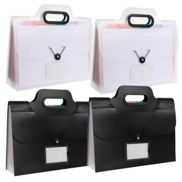 Imagem de Organizador de arquivos expansível, 4 peças, com capa expansível, organizador de pastas de documentos, grande capacidade para escritório, escola