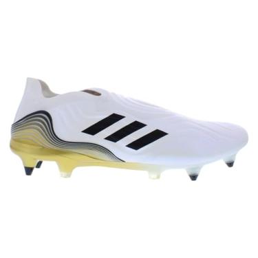Imagem de adidas Tênis de futebol adulto unissex Copa Pure.4, Calçado branco/branco/dourado metálico, 13.5 Women/12.5 Men