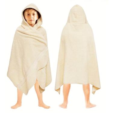 Imagem de ORIGINAL KIDS Toalha de banho com capuz - Toalha de banho ultramacia 100% algodão felpudo grande com capuz e borda - Toalha de praia para crianças grandes - Toalha de praia para chuveiro e piscina
