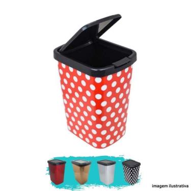 Imagem de Lixeira Cesto Click Label 9 Litros Para Pia Cozinha Banheiro - Arqplas