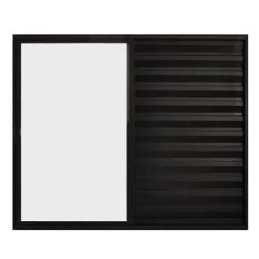 Imagem de Janela Veneziana de Correr 3 Folhas sem Grade Aluminio Preto 1.00 X 1.20 Linha Modular - PTORD2241 - HALE