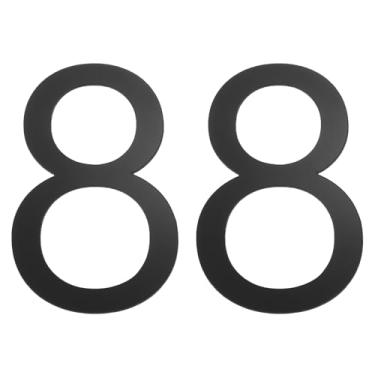 Imagem de PATIKIL Números de casa, 2 peças de 5 cm autoadesivo acrílico moderno número de casa para endereço externo caixa de correio porta fazenda casa escritório apartamentos quarto de hotel, preto (8)