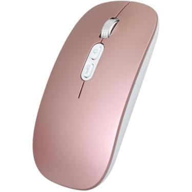 Imagem de Mouse Sem Fio Silencioso Recarregável USB-C – Design Slim, Portátil, Compatível com Notebook, PC, MacBook (ROSA)