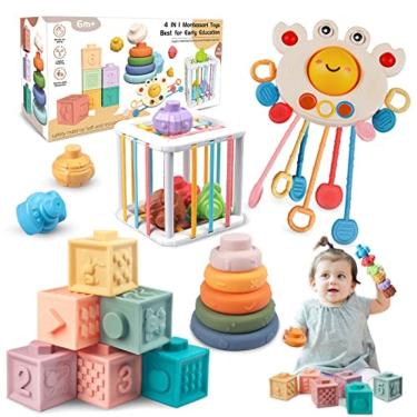 Imagem de Plunack 4 em 1 brinquedos do bebê 6 a 12-18 meses, puxar barbante bab