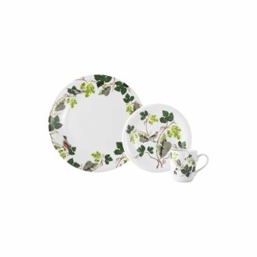 Imagem de Serviço de 18 Peças com Caneca em Porcelana, Decoração Uirapuru, Assinada por Claudia Matarazzo, Porcelana Schmidt