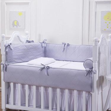 Imagem de Kit Berço Percal 200 Fios Cinza - 07 Peças